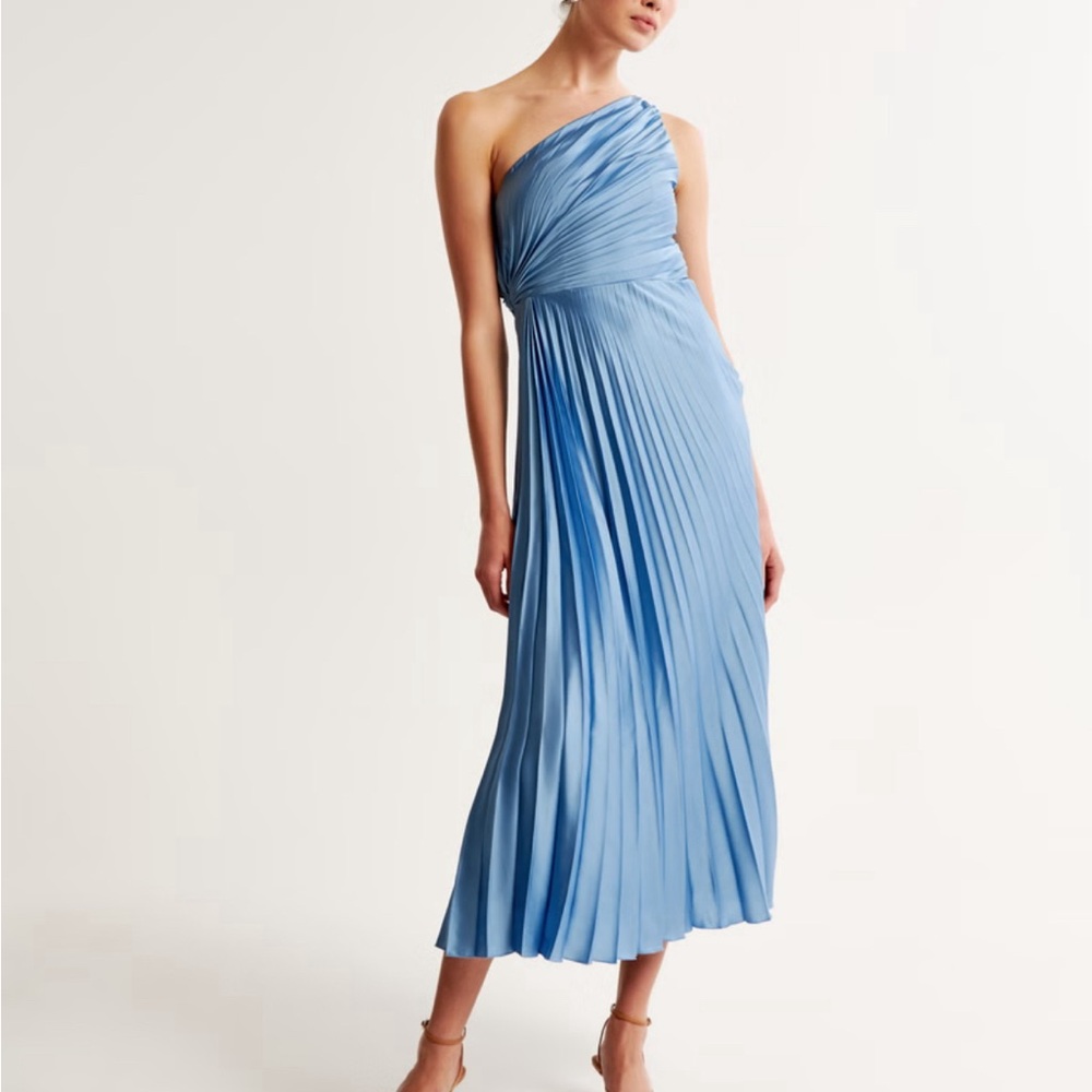 Abercrombie Giselle Pleated One-Shoulder Maxi Dress